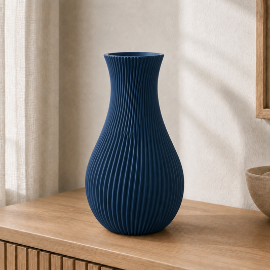 Cannelé — vaso grande 25 cm na cor Dark Blue