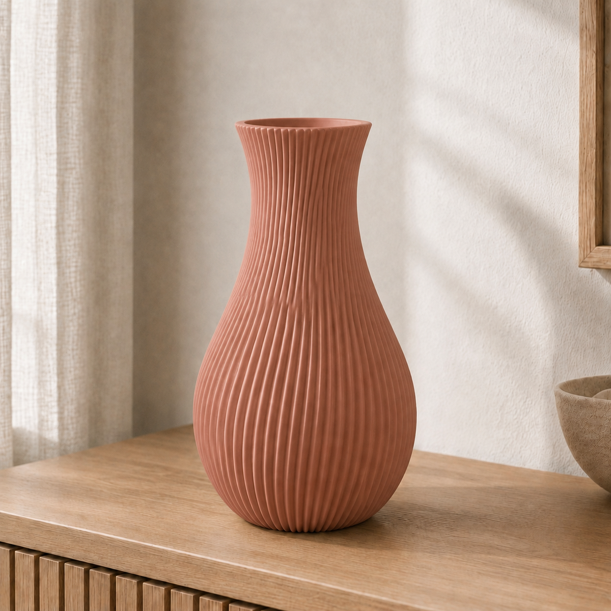 Cannelé — vaso grande 25 cm na cor Marrom Terracota
