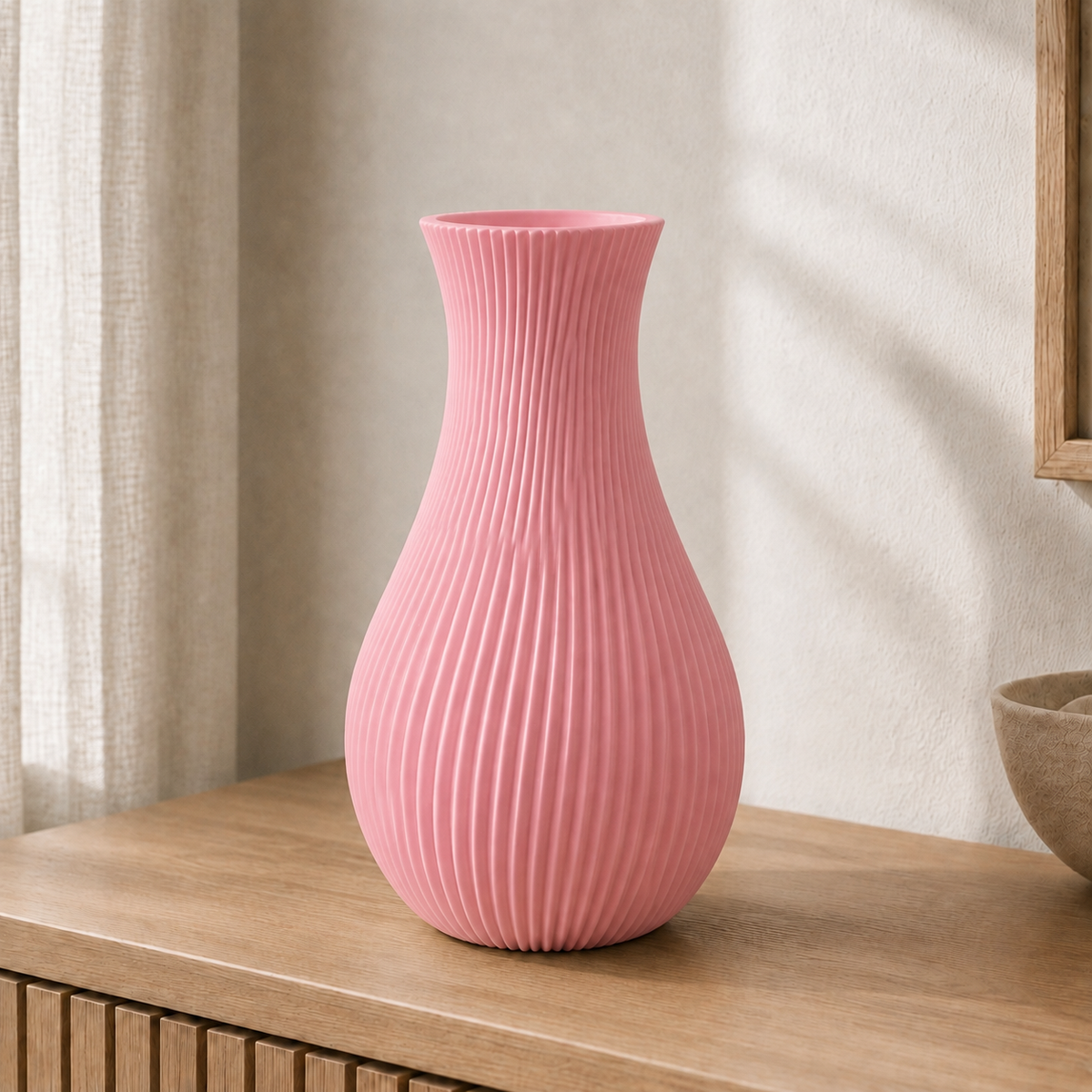 Cannelé — vaso grande 25 cm na cor Rosa