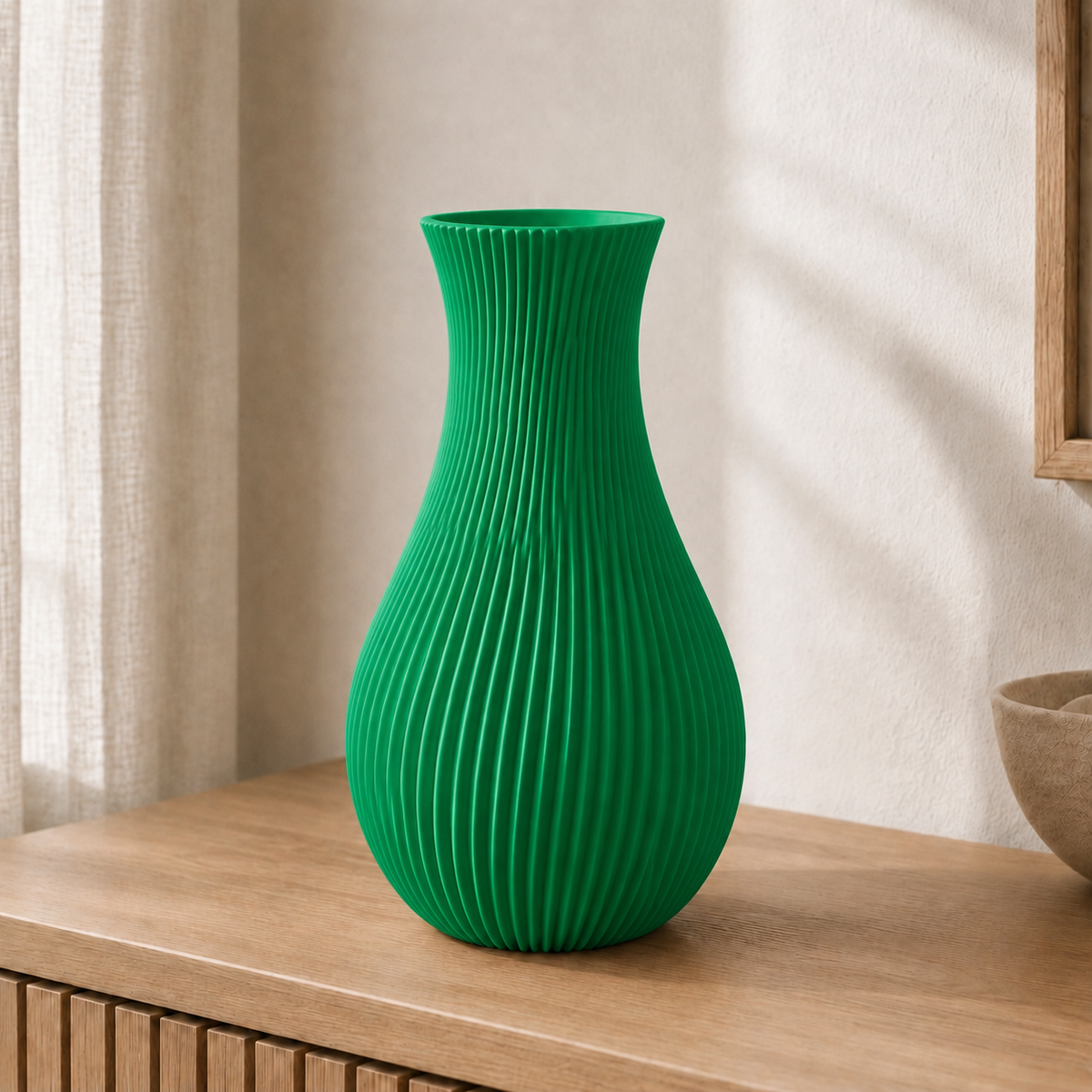 Cannelé — vaso grande 25 cm na cor Verde