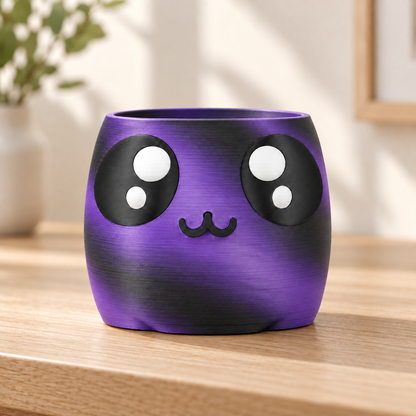 Vaso Carinha — Preto e Roxo — sem planta