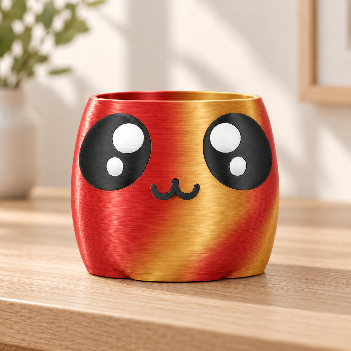 Vaso Carinha — Vermelho e Dourado — sem planta