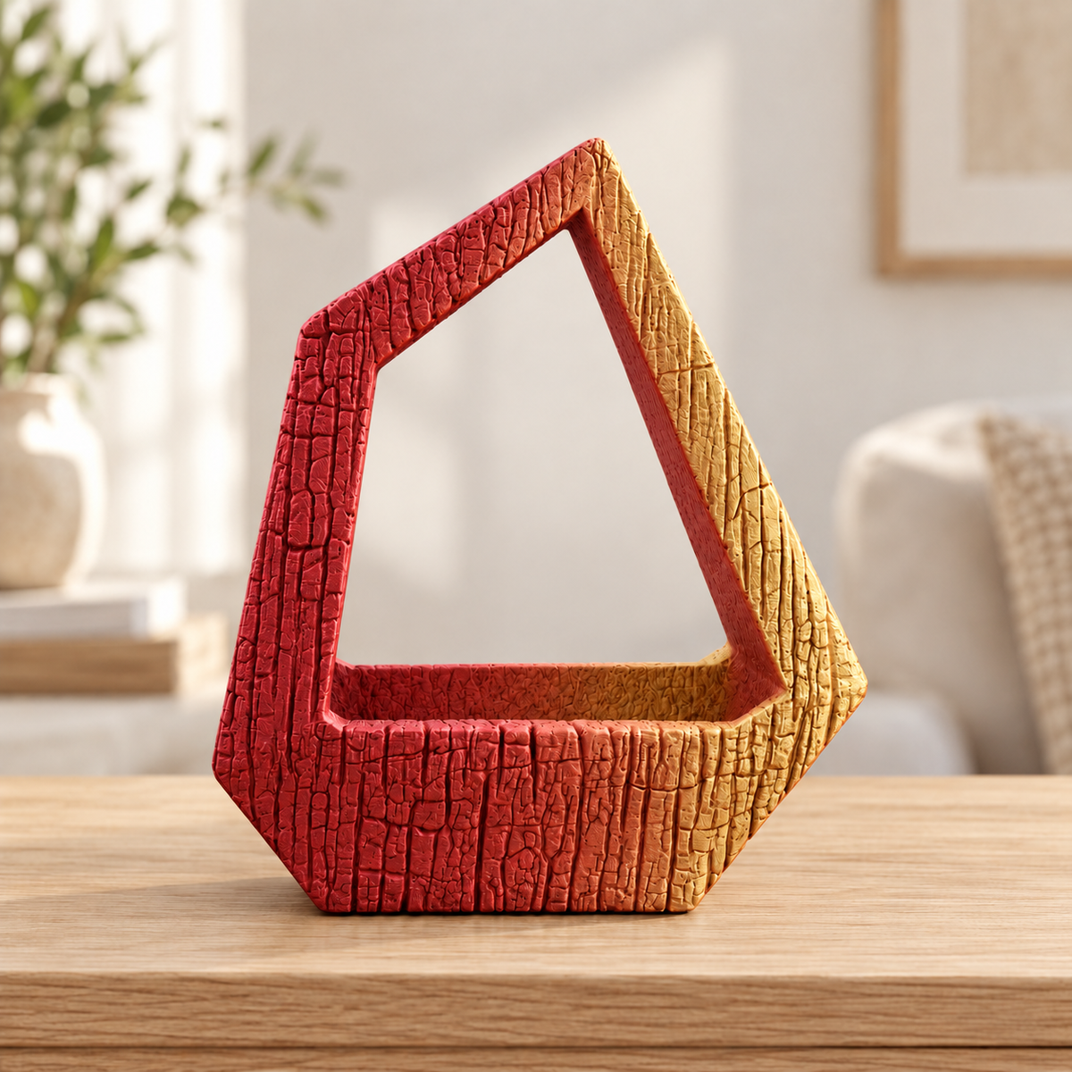 Vaso Obsidiana — Vermelho e Dourado — sem planta