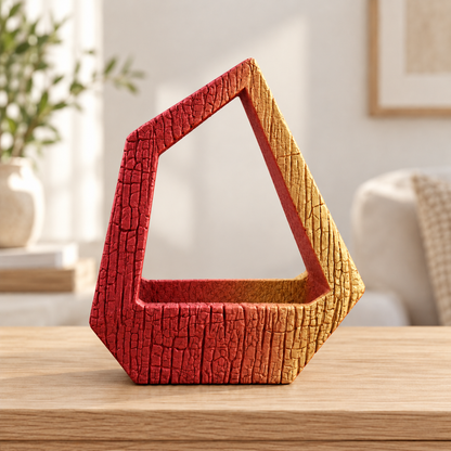 Vaso Obsidiana — Vermelho e Dourado — sem planta