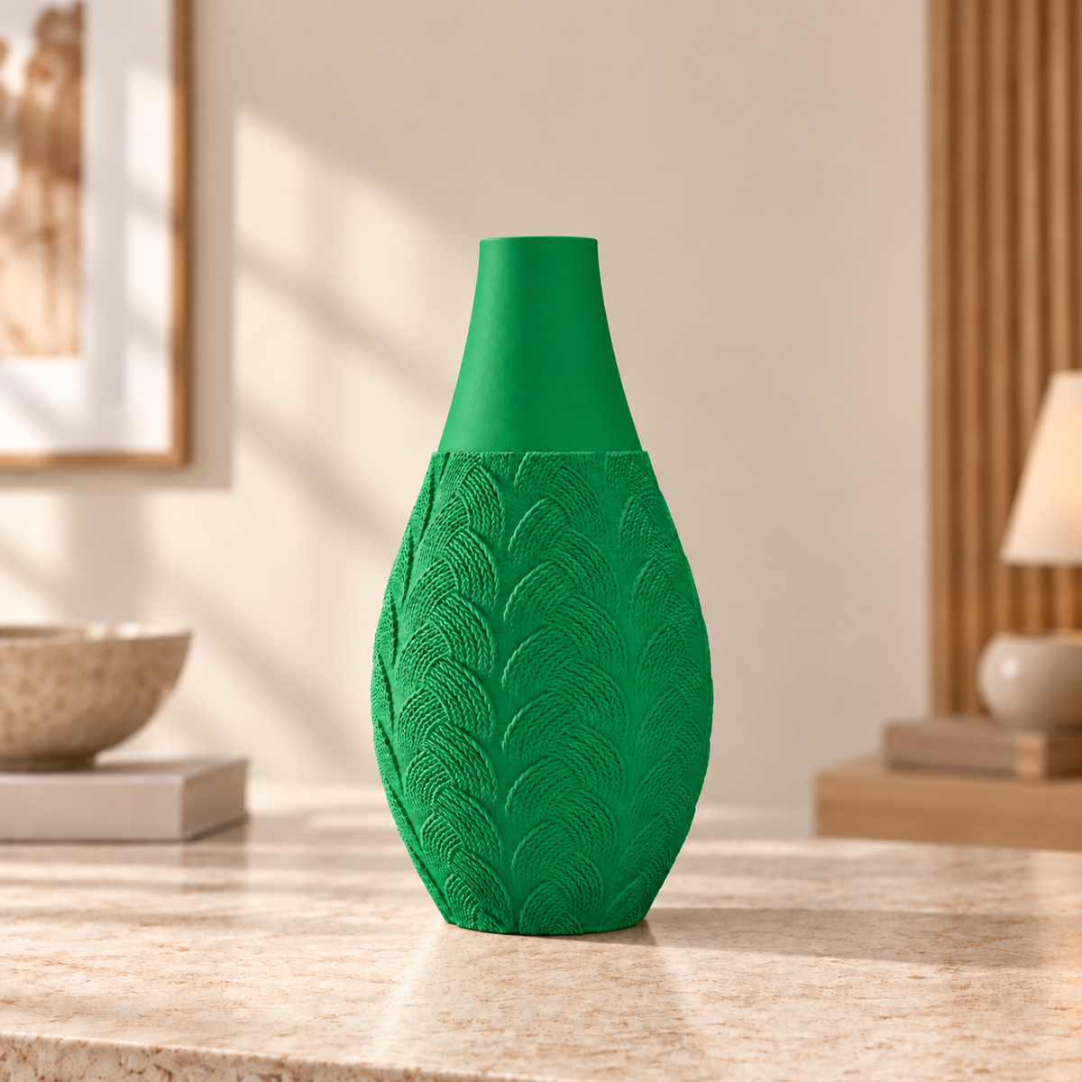 Vaso Trama Botânica na cor Verde, produto completo