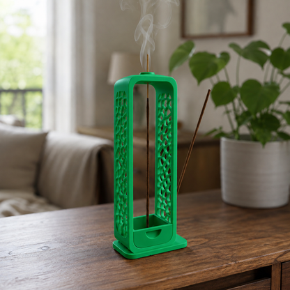 Voronoi — Verde — Porta-incenso com coletor de cinzas