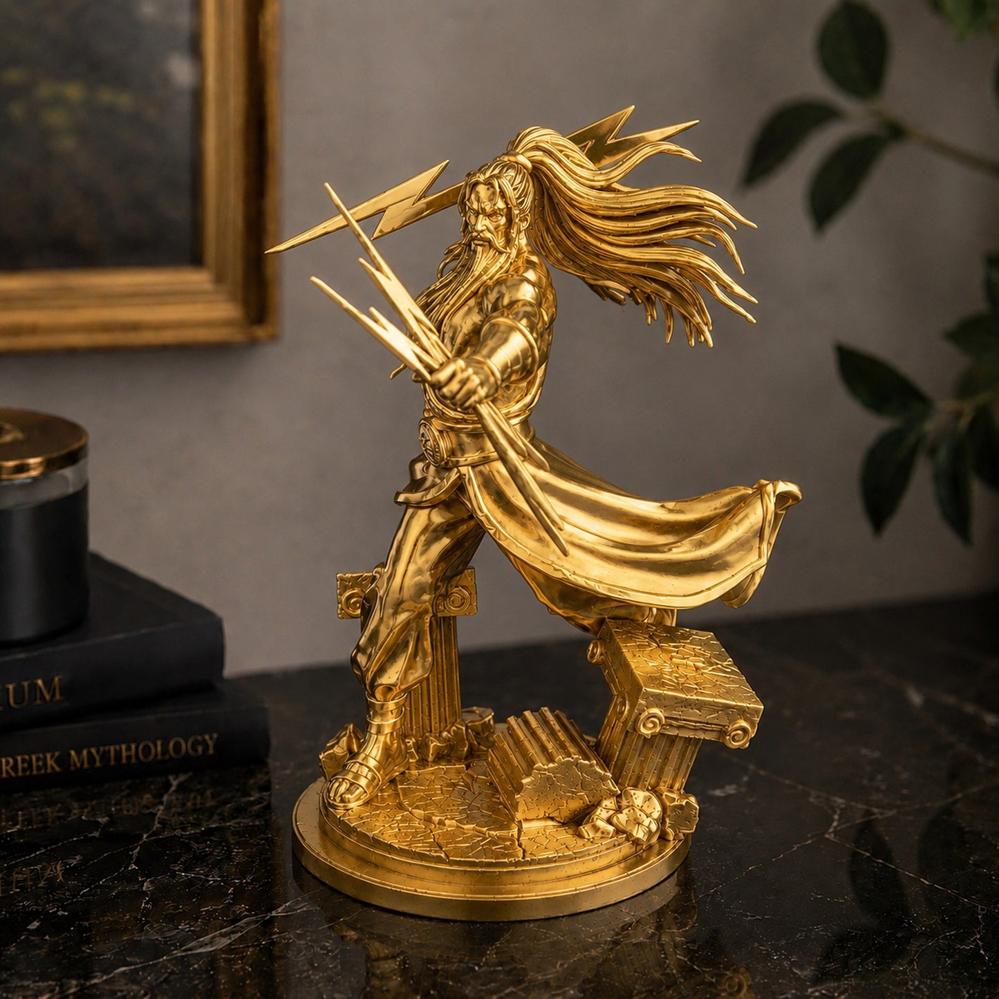 Estátua Zeus - dourado