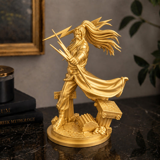 Estátua Zeus - Dourado Silk