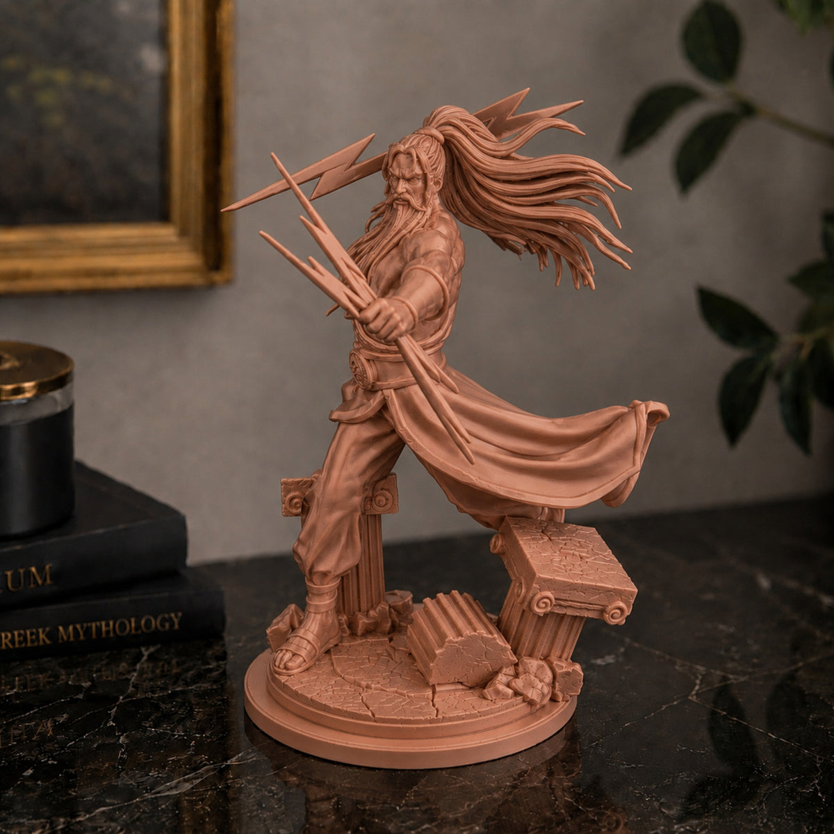 Estátua Zeus - Marrom Terracota