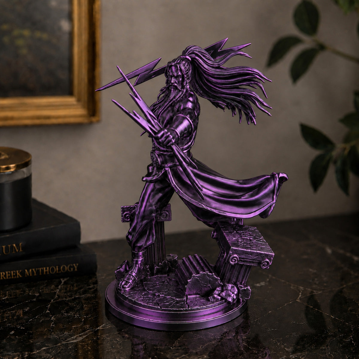 Estátua Zeus - Preto e Roxo