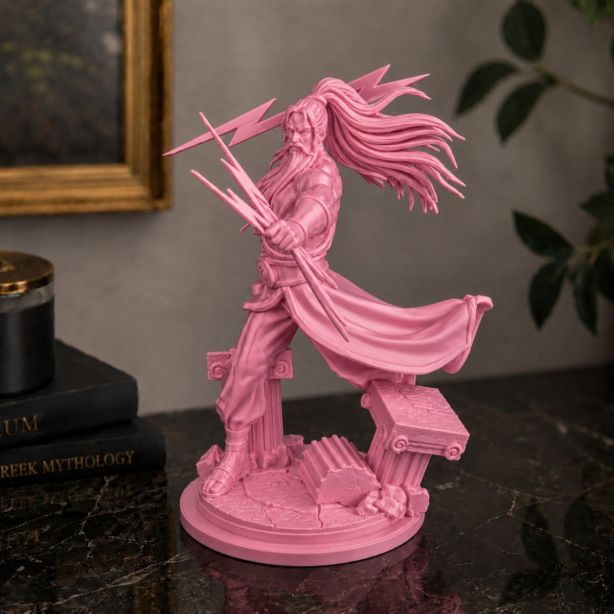 Estátua Zeus - Rosa