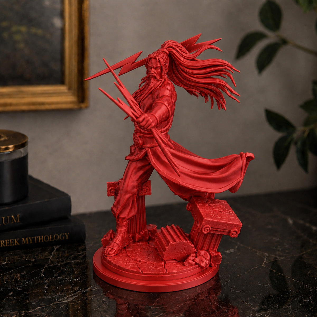 Estátua Zeus - Vermelho